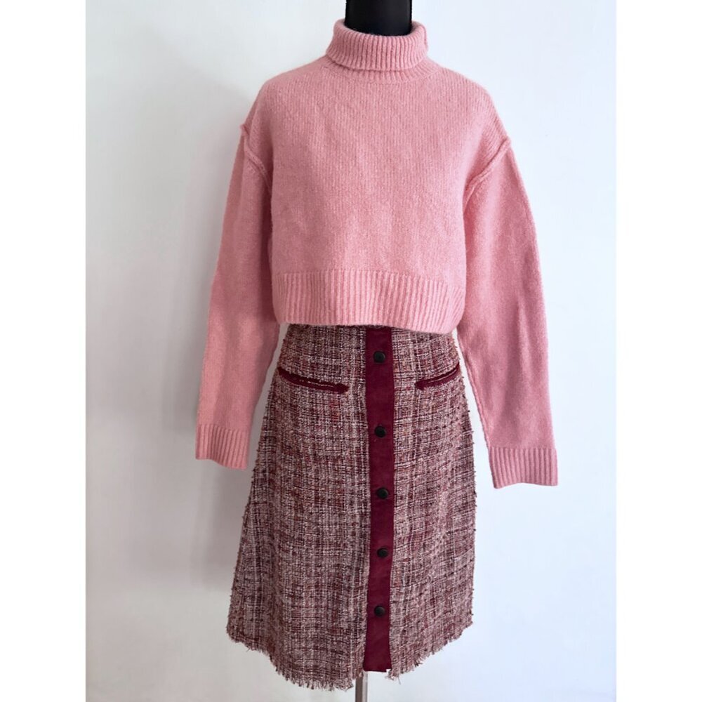 NWT Anthropologie Harlyn Tweed Buttoned Chic Business Casual Pencil Skirt S - Picture 7 of 11